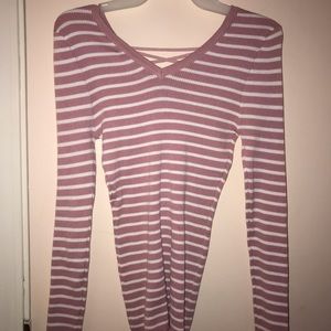 Pink stripped sweater / top.